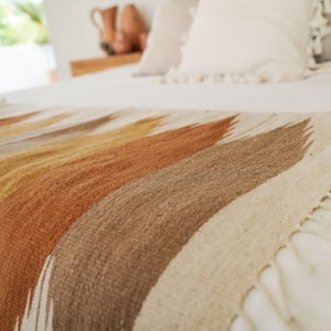 Handwoven Mexican Rug Oaxacan Woven Rugs - Tierra Mexican Rug | natural base with clay tones