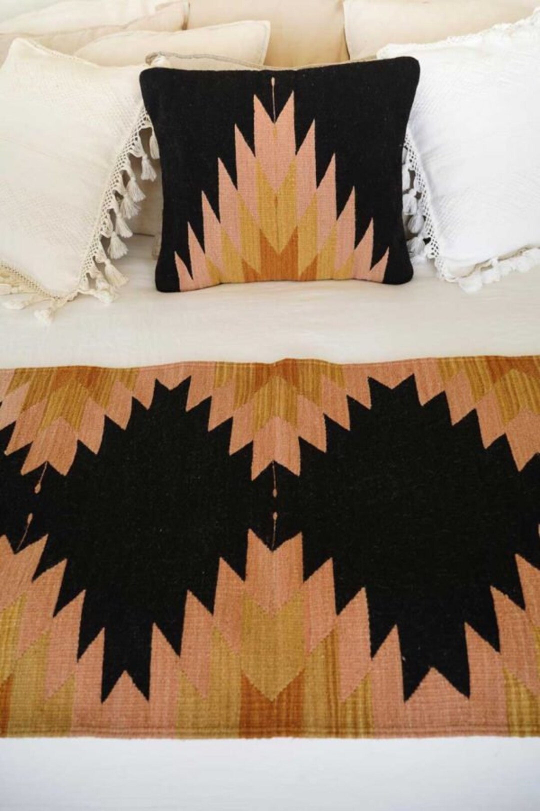 Handwoven Mexican Rug Oaxacan Woven Rugs Flor De Desierto Mexican Woven