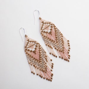Mexican Beaded Earrings, boho beaded earrings, Huichol Indian Earrings,Long ethnic earrings, Tassel Earrings, Beaded Tribal Earrings,