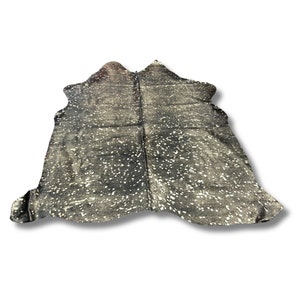 Metallic Gold Acid Washed on Black Cowhide 63&#39;&#39;x63&#39;&#39; ft - Premium Cowhide Leather