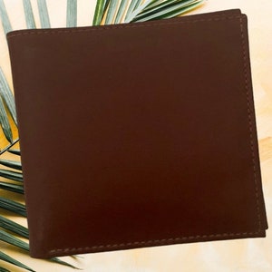 Billetera de piel de cabra para hombre Hecha a mano foldeable 10 ranuras, billetera de estilo clasico, regalo para papa, regalo para novio.