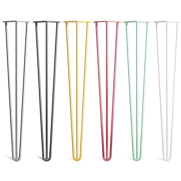 4 x Hairpin Legs - Schreibtisch / Esstisch - 28 Zoll / 71 cm. Inklusive GRATIS Schrauben und Schutzfüßen (Alle Stile und Oberflächen, 10mm und 12mm)