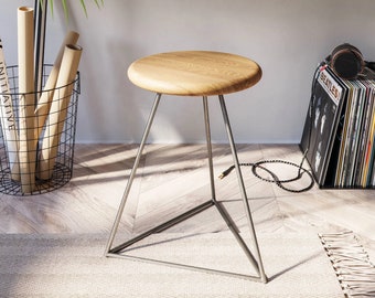 Prism Stool Base - Industrial Metal Stool - Powder Coat Finishes