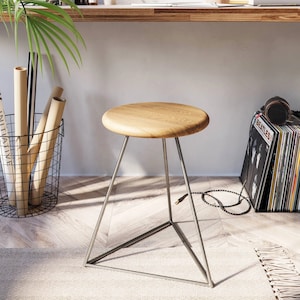 Prism Stool Base - Industrial Metal Stool - Powder Coat Finishes