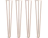 4 x Copper Hairpin Legs - All Sizes. Including FREE Screws and Protector feet