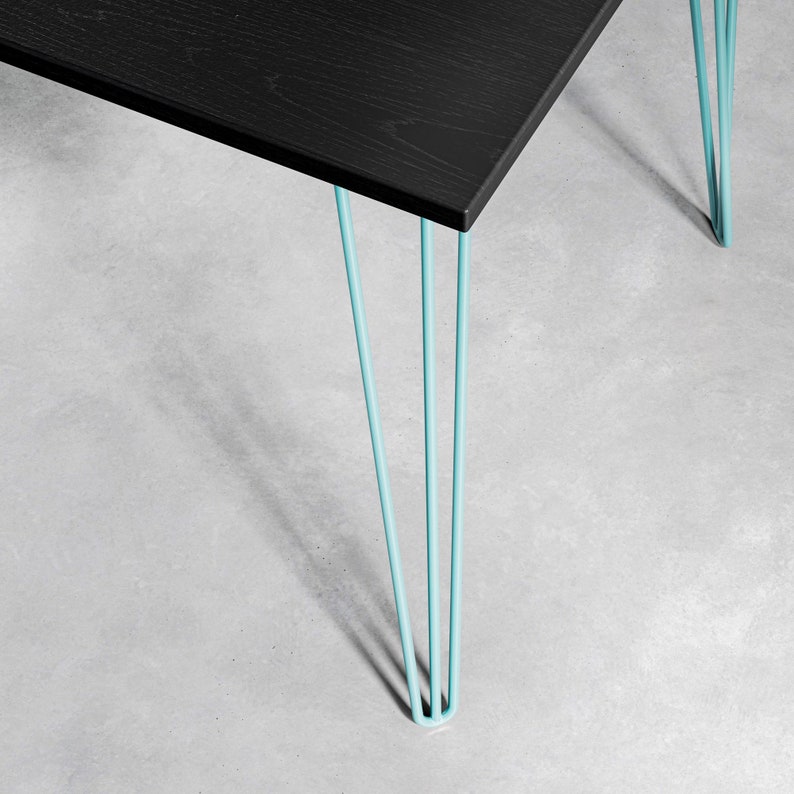 Black Ash Hairpin Table Duck Egg Blue