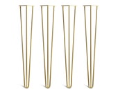 4 x Brass Hairpin Legs - All Sizes. Including FREE Screws and Protector feet