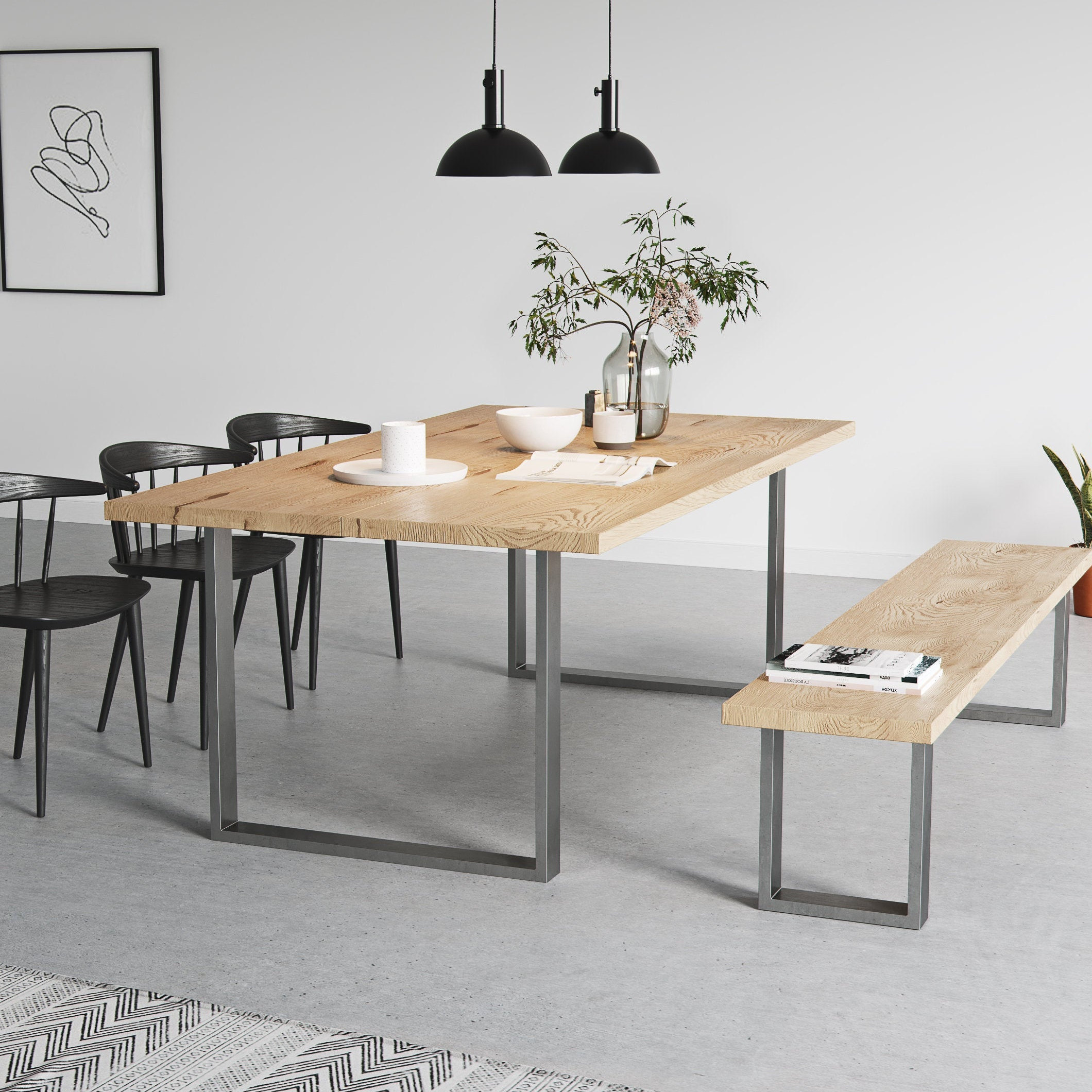 Industrial Table Legs Square Design Box Section Steel Various