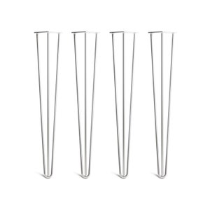 4 x Chrome Hairpin Legs - All Sizes. Including FREE Screws and Protector feet