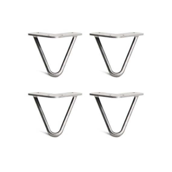4 X Hairpin Legs Furniture Feet 4 Inch 10 Cm. Including FREE