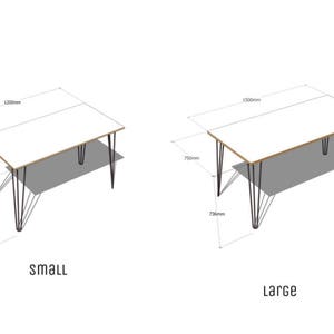 Hairpin Desk and Dining Table White Formica Birch Plywood & Our Best Selling Pins All Sizes image 10