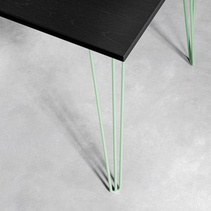 Black Ash Hairpin Table Pastel Green