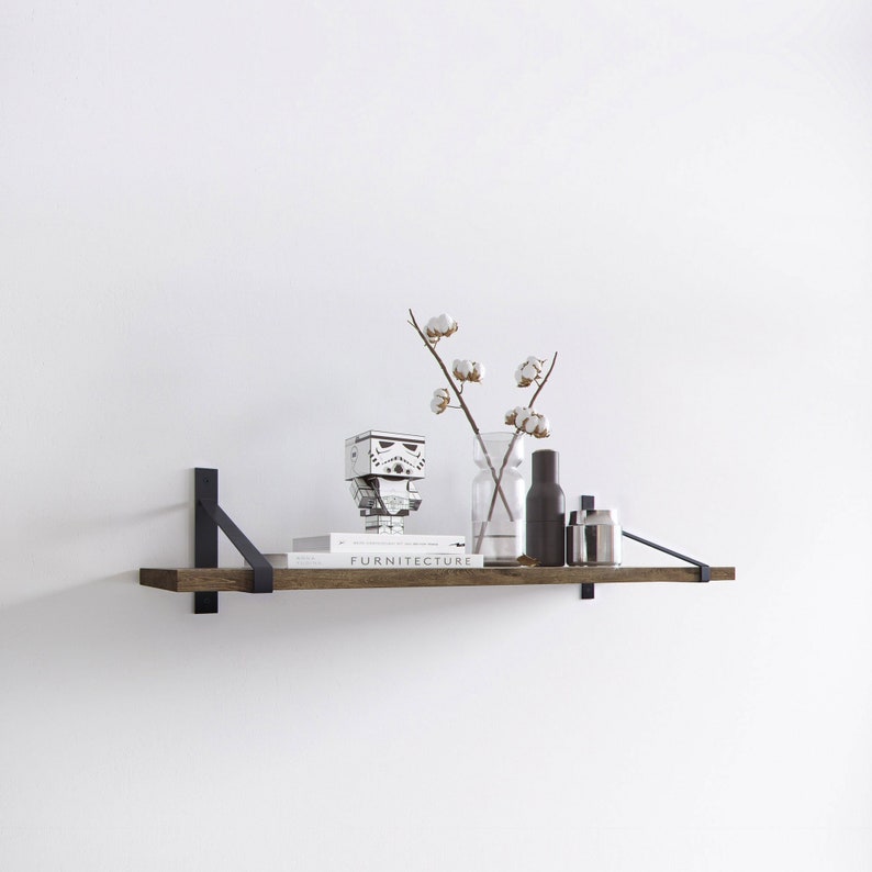 Shelf Brackets Suspended set of 2 Industrial Mid Century Etsy