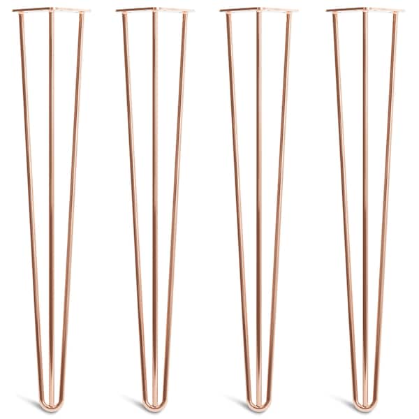 4 x Copper Hairpin Legs - All Sizes. Including FREE Screws and Protector feet