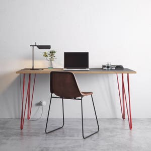 4 x Hairpin Legs Desk / Dining Table 28 inch / 71 cm. Including FREE Screws and Protector feet All Styles and Finishes, 10mm & 12mm image 10