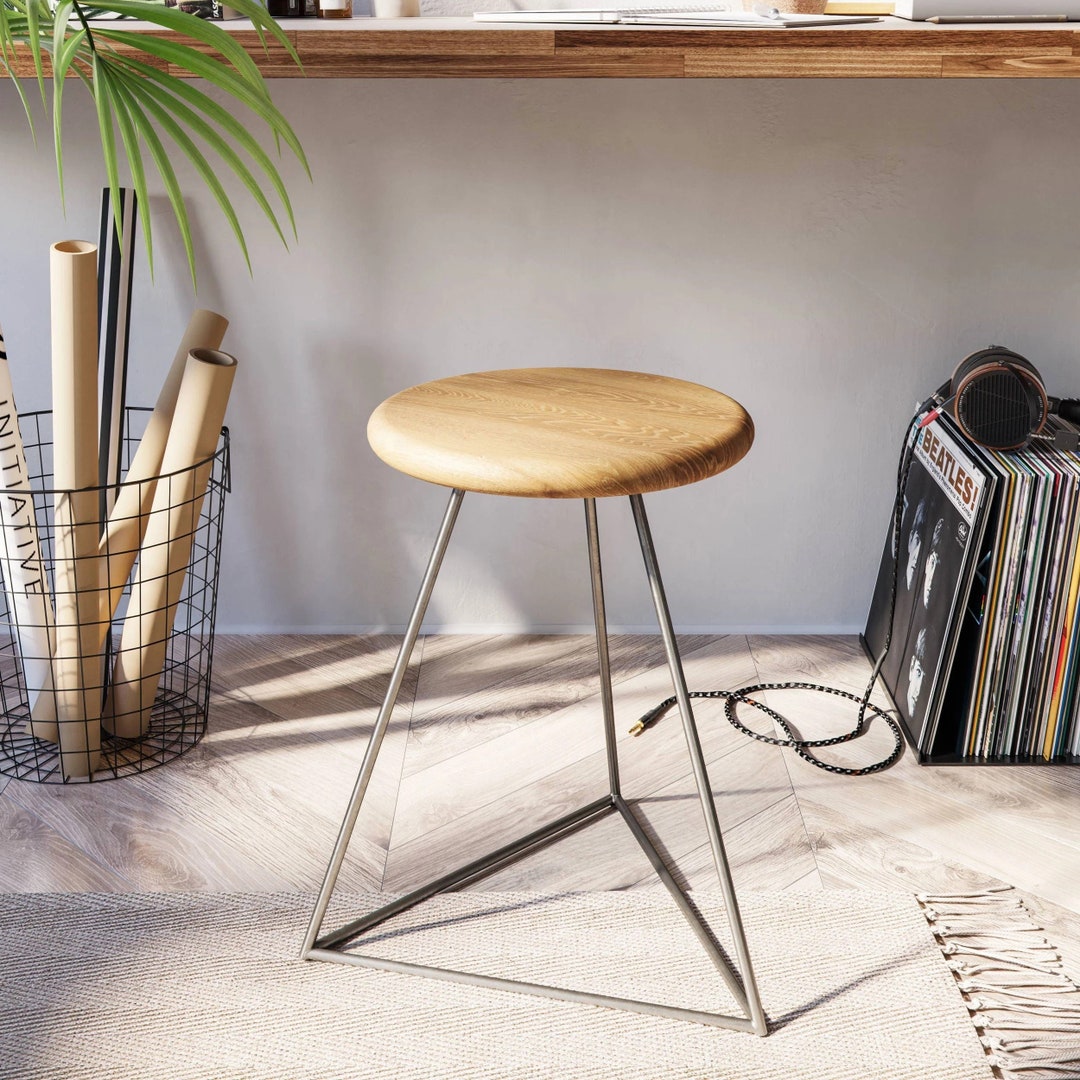 Prism Stool Base - Industrial Metal Stool - Powder Coat Finishes - Etsy