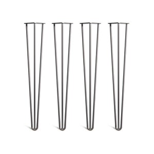 4 pieds noirs en épingle à cheveux - Toutes les tailles. Vis et pieds protecteurs GRATUITS