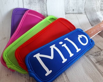 Ice pop holder. Tip top holder. Neoprene personalised freeze pop.