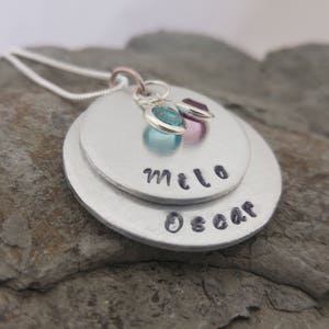 Birthstone Necklace, Personalised Names Mummy/Mothers Necklace