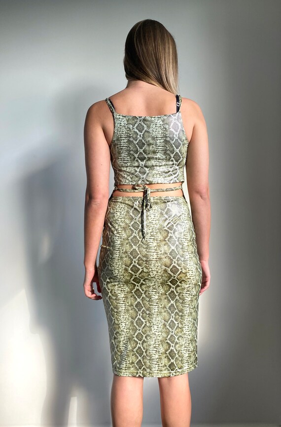 Snakeskin Top & Skirt Set 90's-2000's - image 4