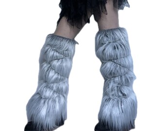 Bianna Faux Fur Boot Covers, choose Color, Fluffies, Party Costume Accessory, Fantasy, Viking, Medieval, Rustic Furries