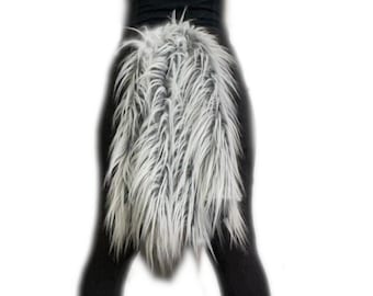 Bianna Gray Frost Unicorn Tail, Faux Fur Quality Fluffies, Kids and Adults Costume  Accessory, Animal Horse Pony Cosplay Dress Up Fursuit