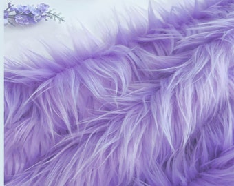 Bianna LIGHT PURPLE LAVENDER Faux Fur Fabric, Solid color, Material for crafts, Squares for Crafts, Fursuit