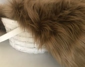Luxury Hazelnut Brown Faux Fur Fabric Piece - Pick size, DIY Craft, Square, Rectangle, Less than a yard, Alternative to a yard