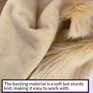 Bianna BEIGE CARAMEL LATTE Long Pile Faux Fur Fabric, Shag Material in Pieces Squares for Crafts Fursuit Cosplay image 3