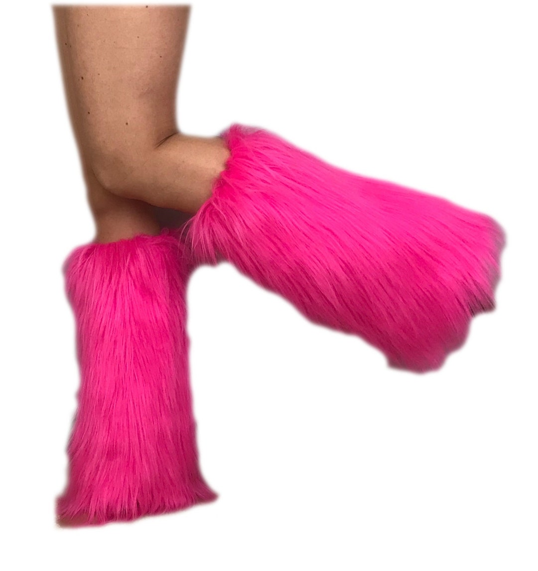 Bianna Faux Fur Leg Warmers, Choose SIZE, for Kids and Adults, Boot
