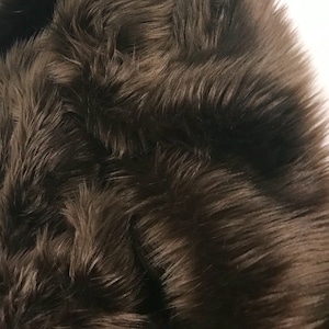 Bianna CHOCOLATE DARK BROWN Long Pile Faux Fur Fabric, Solid High Quality Shag  Material in Pieces Squares for Crafts Fursuit