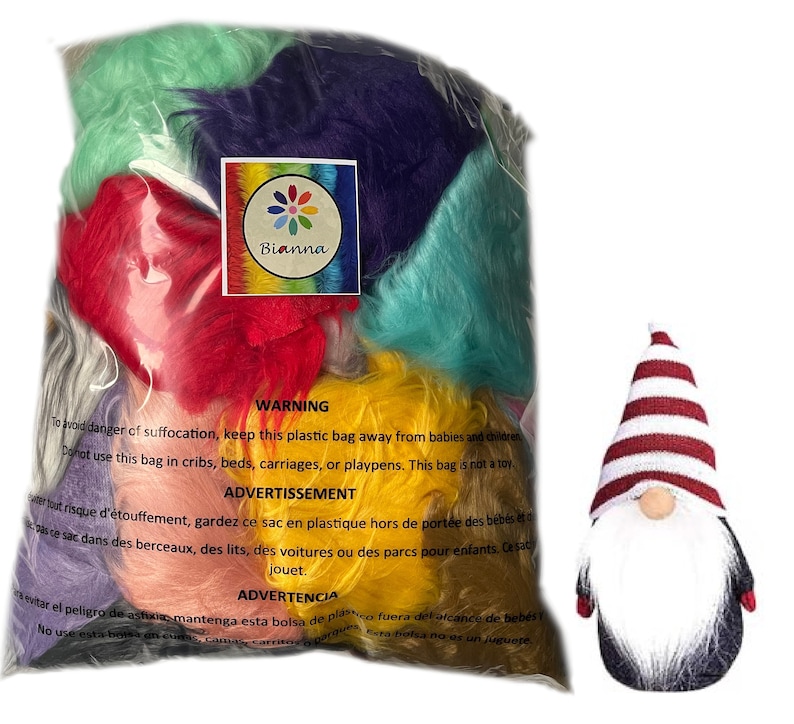 Bianna Faux Fur Scrap Grab Bag, RANDOM Colors , 3oz 6oz 1lb, Irregular scrappy remnant samples swatches Gnome beard crafts image 1