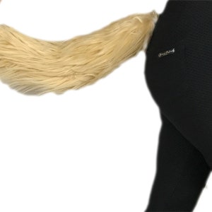 Light Caramel Latte Beige Luxury Faux Fur Animal Cosplay Tail, 20 inches  long, Rave Costume Gear Furry Fuzzy Accessory