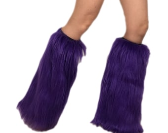 Bianna Faux Fur Leg Warmers, choose  SIZE, For Kids and Adults, Boot Covers, Fluffies, Party Costume Accessory