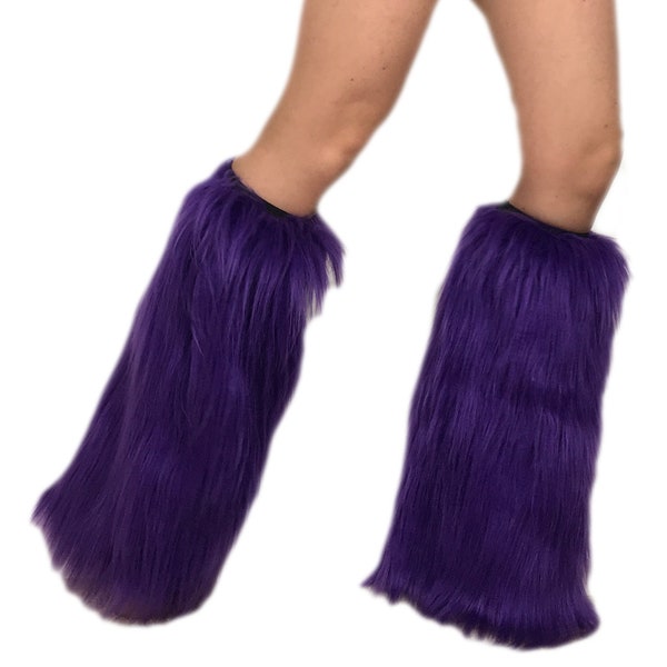 Bianna Faux Fur Leg Warmers, choose  SIZE, For Kids and Adults, Boot Covers, Fluffies, Party Costume Accessory