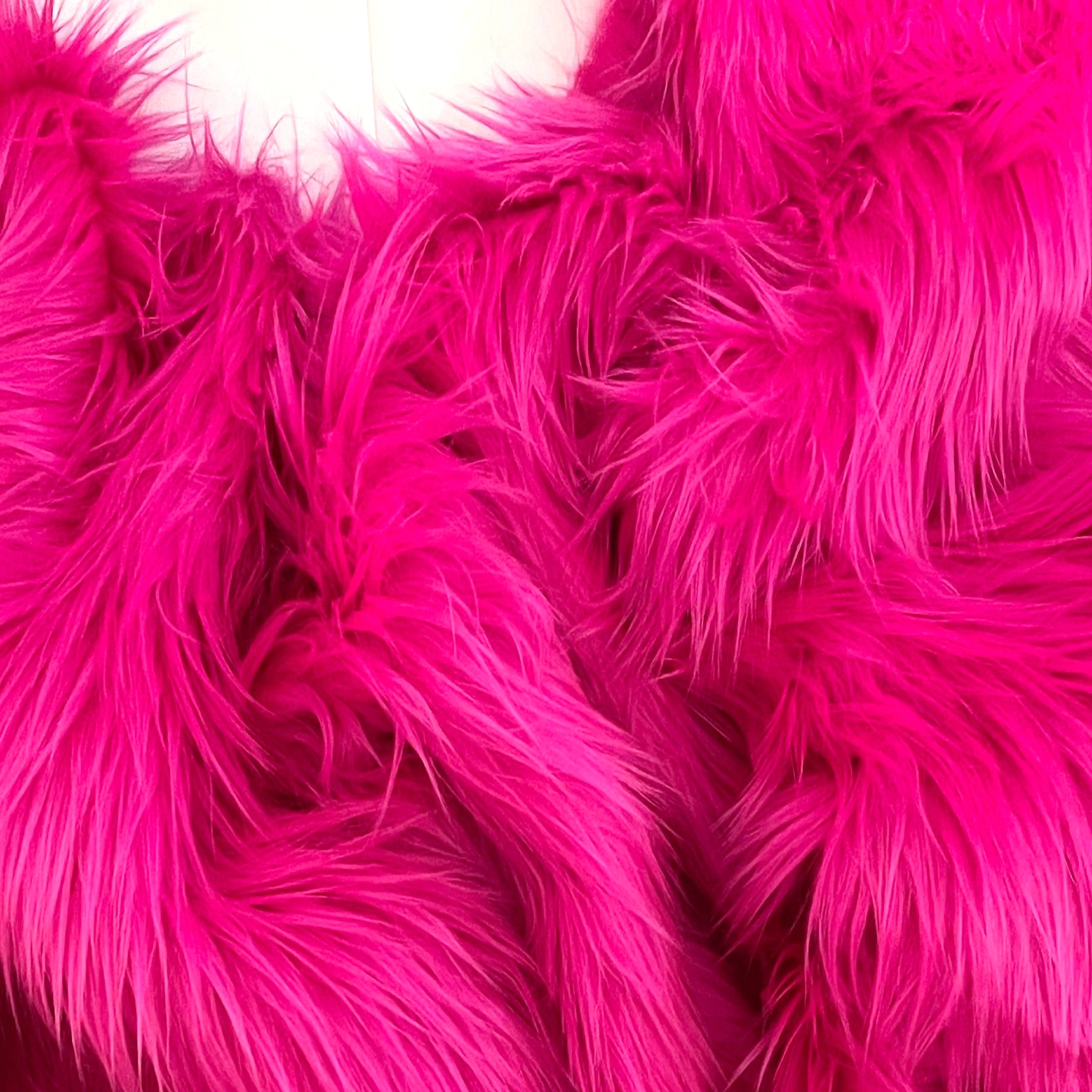 Bianna BRIGHT HOT PINK Long Pile Faux Fur Fabric, High Quality Shag Shaggy  Material in Pieces, Squares for Crafts, Fursuit 