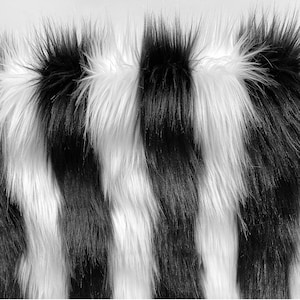 Bianna WHITE Long Pile Faux Fur Fabric, Shag Shaggy Material in