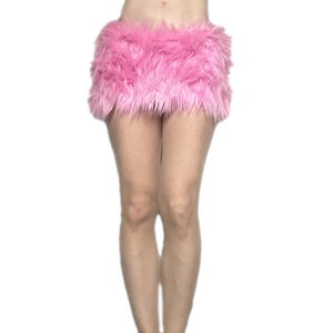 Blake Furry Mini Skirt (Pink)