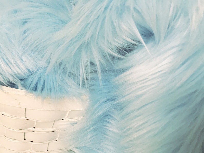 FAST SHIPPING Luxury Baby Blue Faux Fur Fabric Piece Pick Etsy