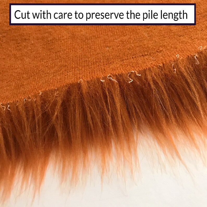 Bianna AMBER DEEP ORANGE Langflor Kunstpelz Stoff, Zottelmaterial in