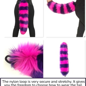 Cheshire Cat Costume, Ears Tail Wrists Anklets or Legs Set, Luxury Quality Faux Fur, Cosplay Combo Male Female Kids image 7