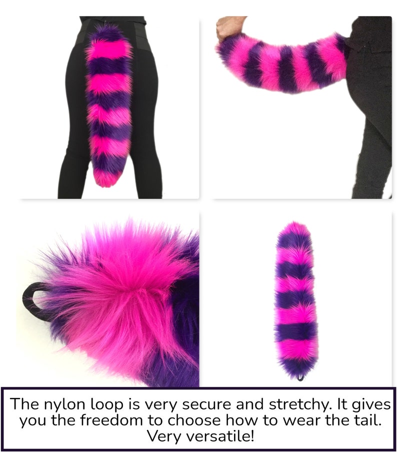 Cheshire Cat Costume, Ears Tail Wrists Anklets or Legs Set, Luxury Quality Faux Fur, Cosplay Combo Male Female Kids image 7