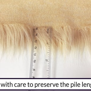 Bianna BEIGE CARAMEL LATTE Long Pile Faux Fur Fabric, Shag Material in Pieces Squares for Crafts Fursuit Cosplay image 4