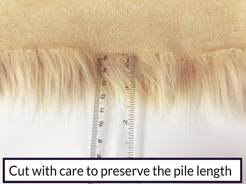 Bianna BEIGE CARAMEL LATTE Long Pile Faux Fur Fabric, Shag Material in Pieces Squares for Crafts Fursuit Cosplay image 4