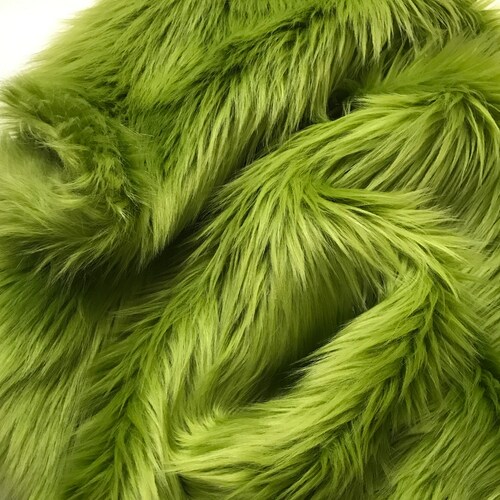 Eden LIME GREEN Shaggy Long Pile Soft Faux Fur Fabric for Etsy