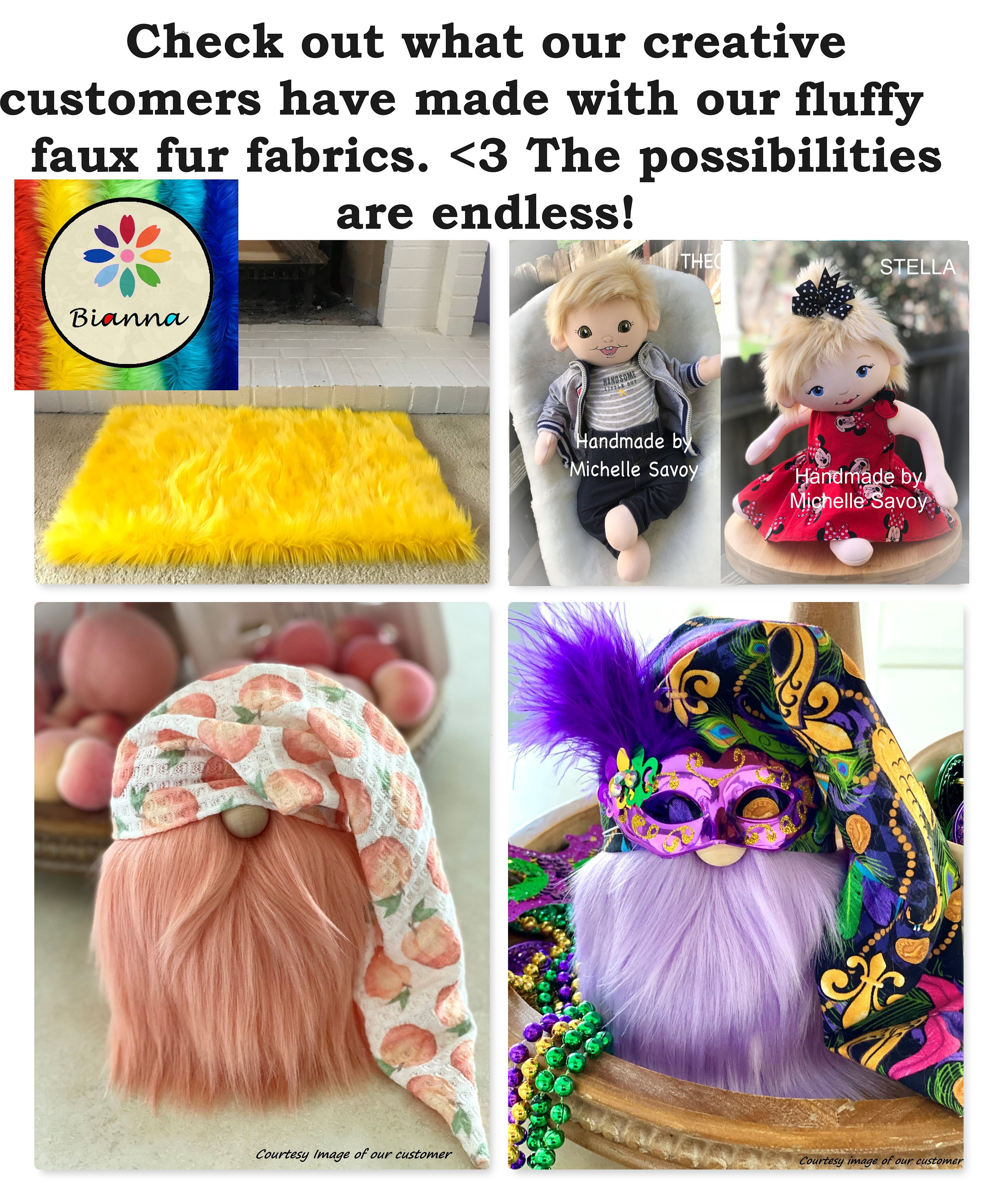 Bianna by the Yard SAPPHIRE COBALT BLUE Long Pile Thick Faux Fur