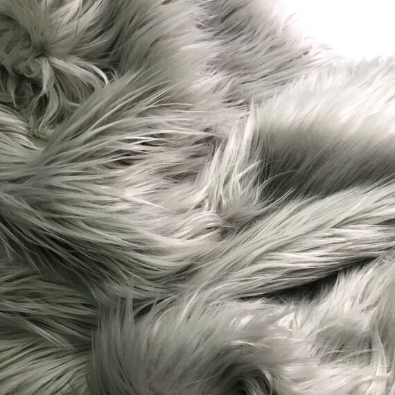 Bianna Quality SILVER GRAY Long Pile Faux Fur Fabric Many - Etsy