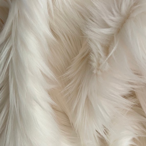 White Faux Fur 2 Pile | White Fur Fabric | Fursuit Fur | Fake Fur Fabric |  Costume & Cosplay Fur Fabric | Long Pile Faux Fur | White Shag 
