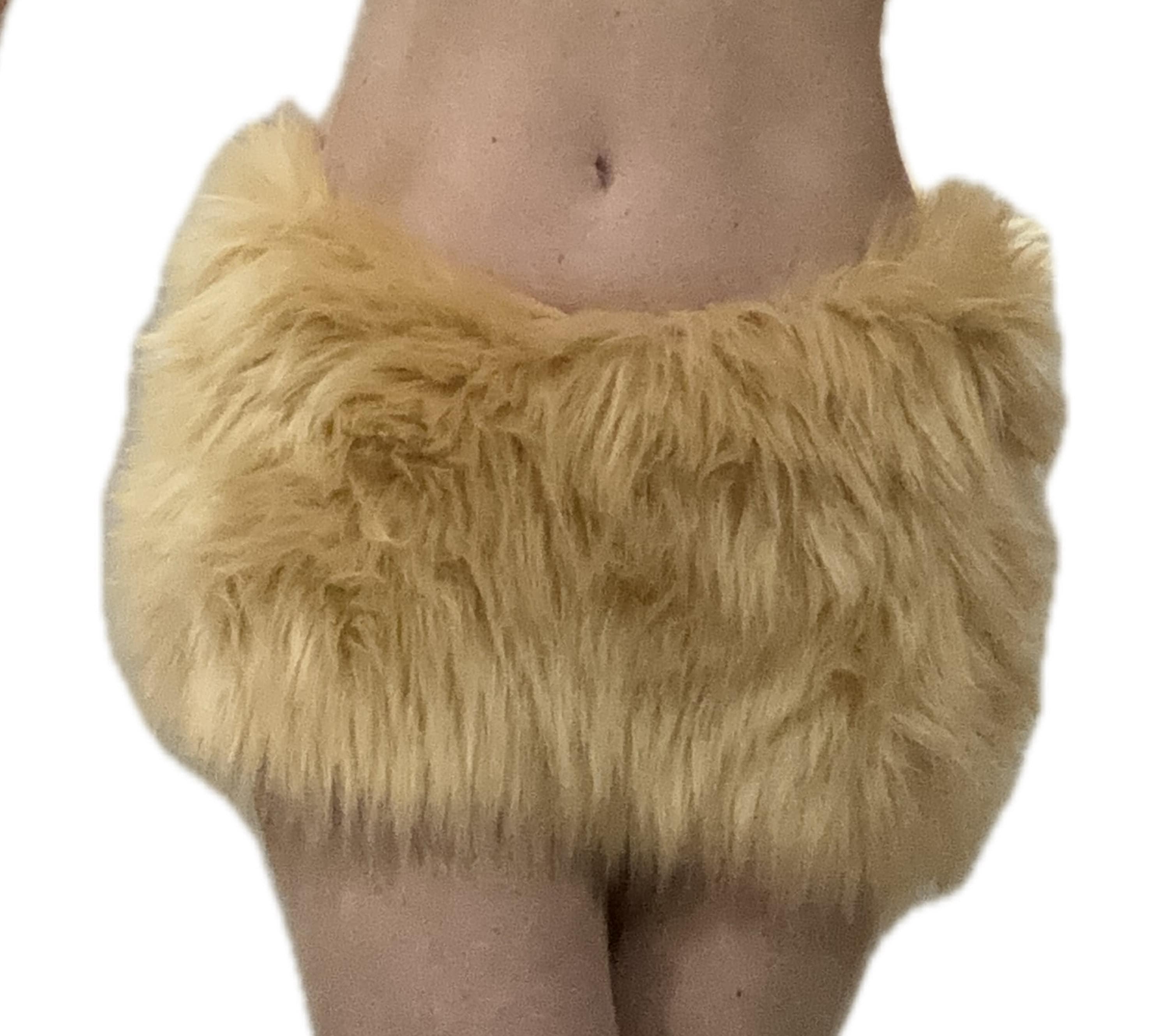 STYLAND faux-fur short skirt - White