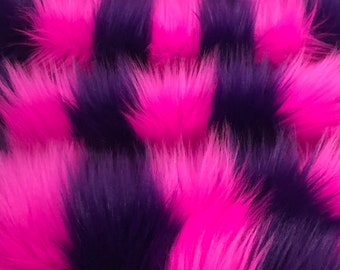 Bianna by the yard CHESHIRE CAT Faux Fur Fabric, 2 " long Pile  2-tone Pink Purple High Quality Shag Shaggy, for Crafts, Costumes